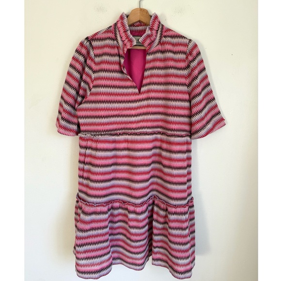 Tuckernuck Zigzag Knit Stripe Crawford Dress in Pink - Picture 2 of 5